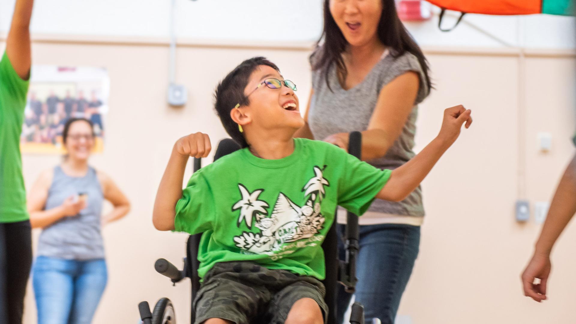 Child participates at Camp Nugget