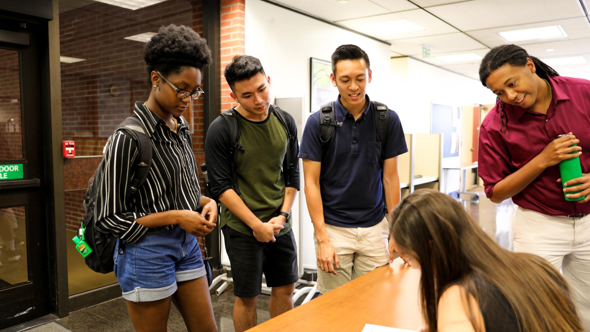 Students checking In