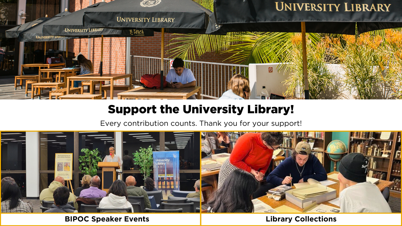 Library events collage