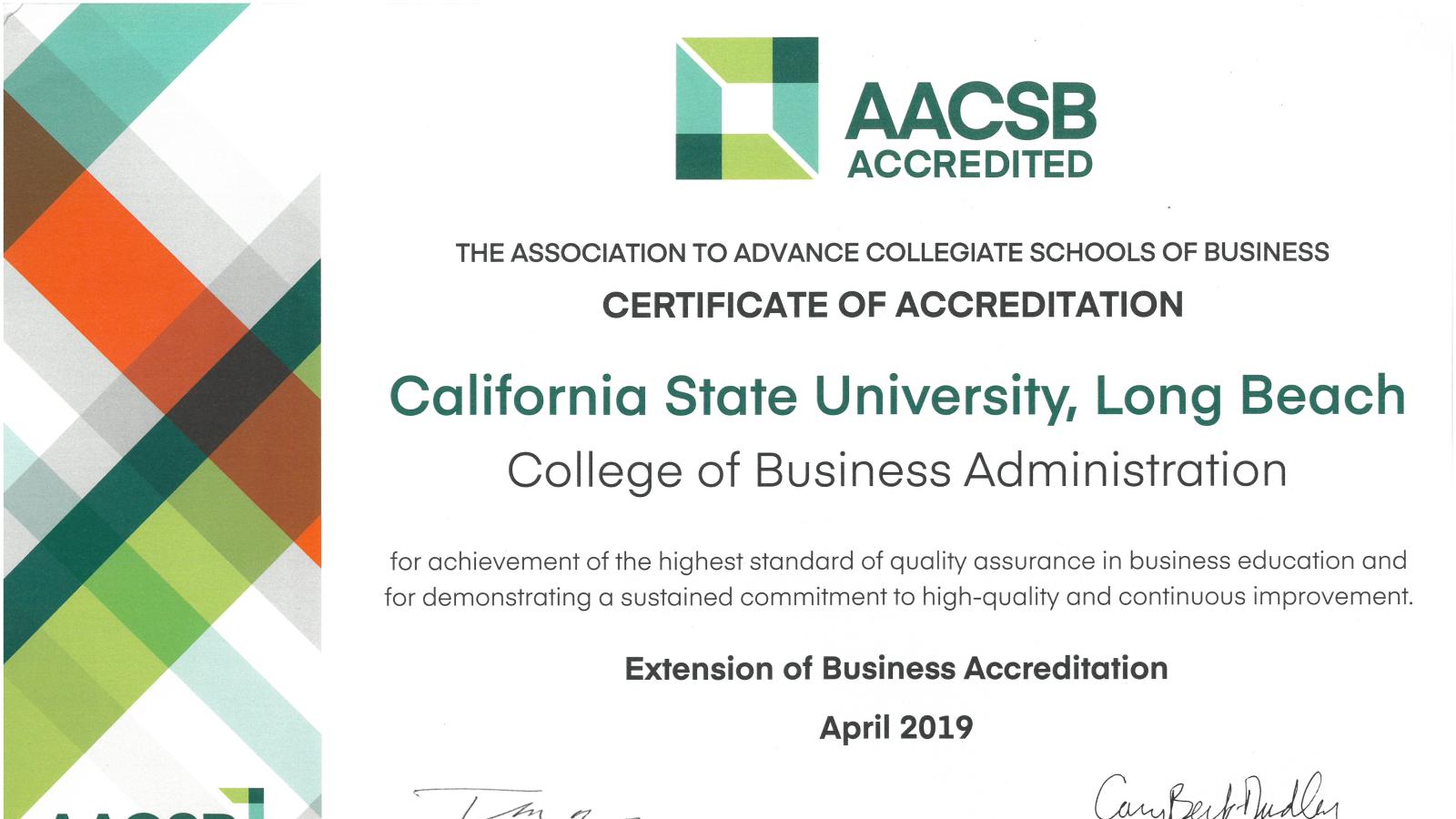 AACSB association to Advance Collegiate Schools of Business 