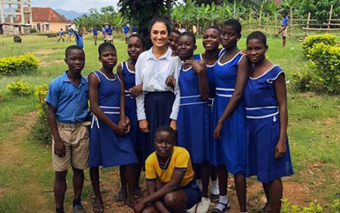 Peace Corps student with community members