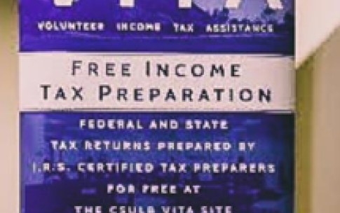 Free Tax Prep Sign at College of Business 2019