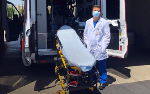 Jaime Gonzalez standing near ambulance