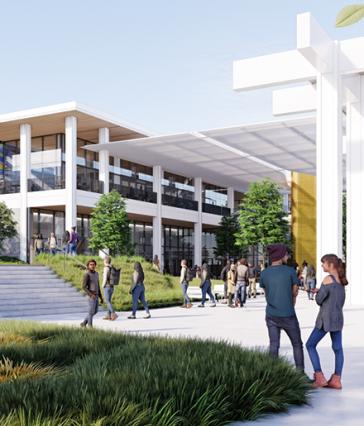 A rendering of the new Friendship Walk and University Student Union