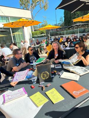 Retreat table with guests