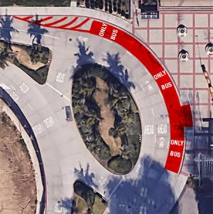 Bus zones from overhead