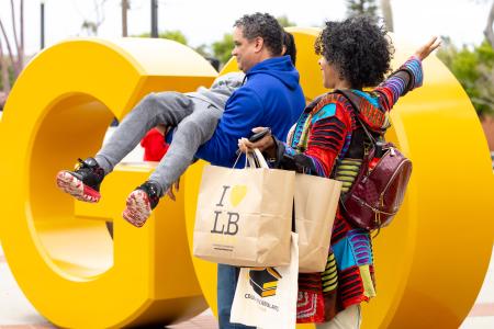 A family celebrates during 'Day at The Beach' on April 13, 2024