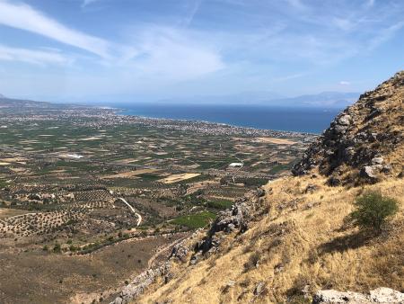 Lechaion Harbor viewed from a hilltop