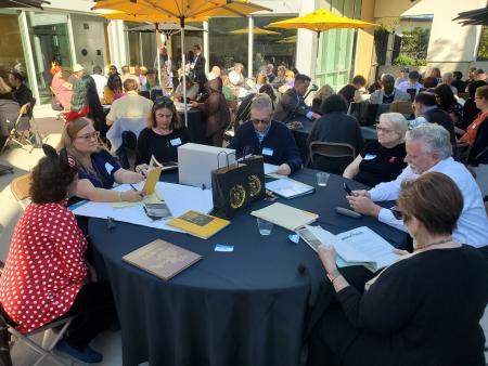 Retreat table with guests