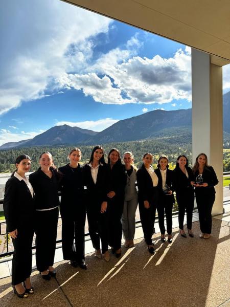 From left to right: Farnoz Norouzi, Jordan Gebrian, Jocelyn Colpitts,  Stevie De La Fuente, Alexa Alvarez, Emma Nelson, Jocelyn Soto-Rivera,  Mikayla Browne, Ashley Harding, Kylie Barnhart