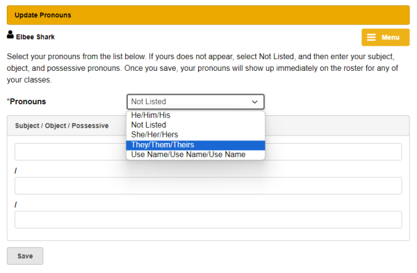 Screenshot MyCSULB Personal Info