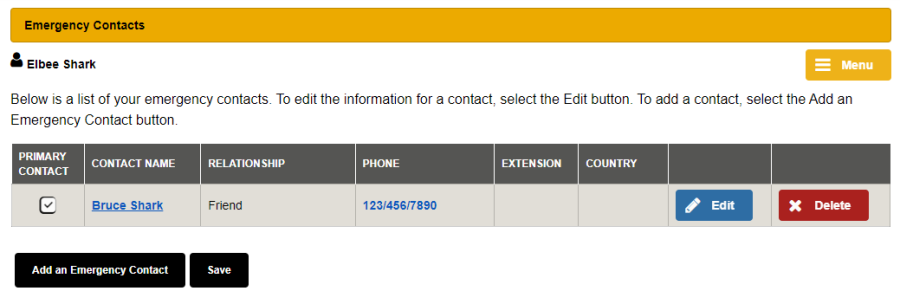 Screenshot MyCSULB Personal Info