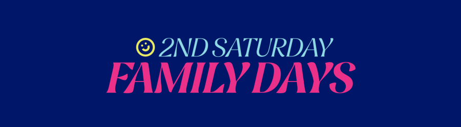 A decorative graphic of creative typography showing the text, "Second Saturdays"