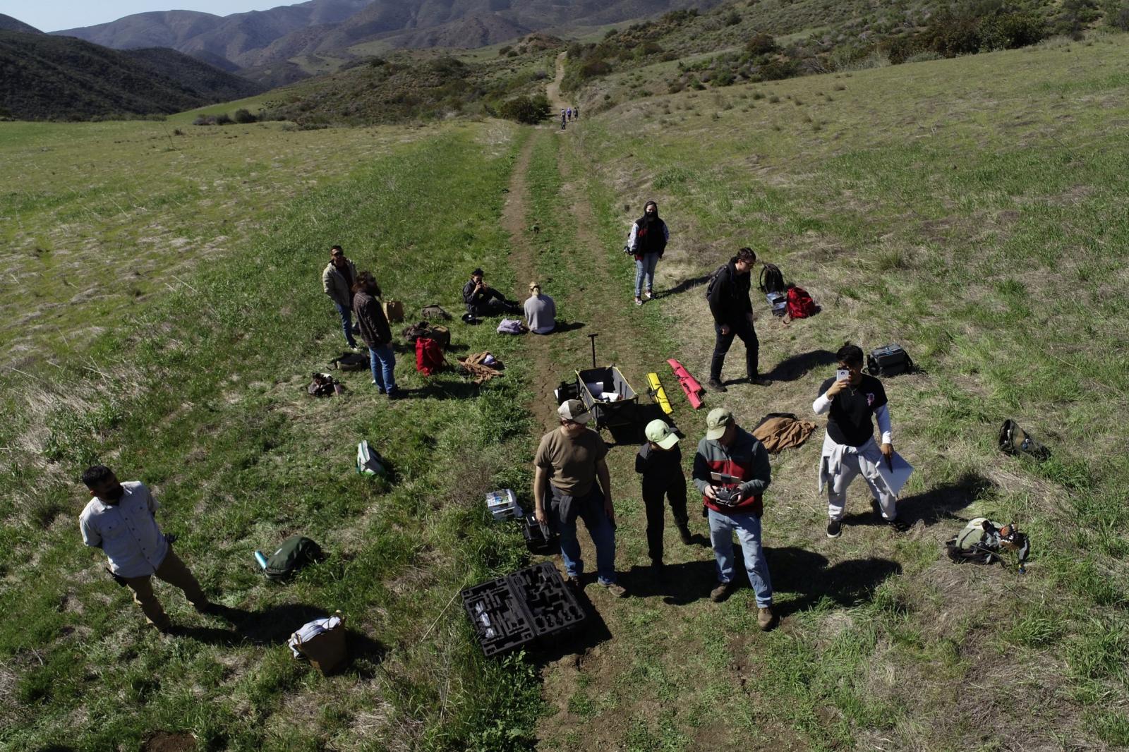 View of students at River Ridge Ranch from above