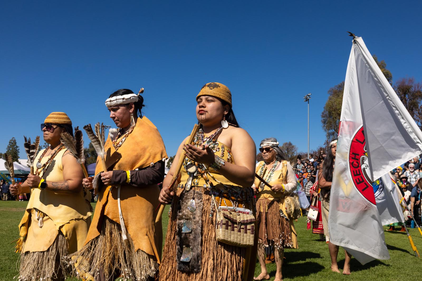 Women dancers in the Pow Wow arena